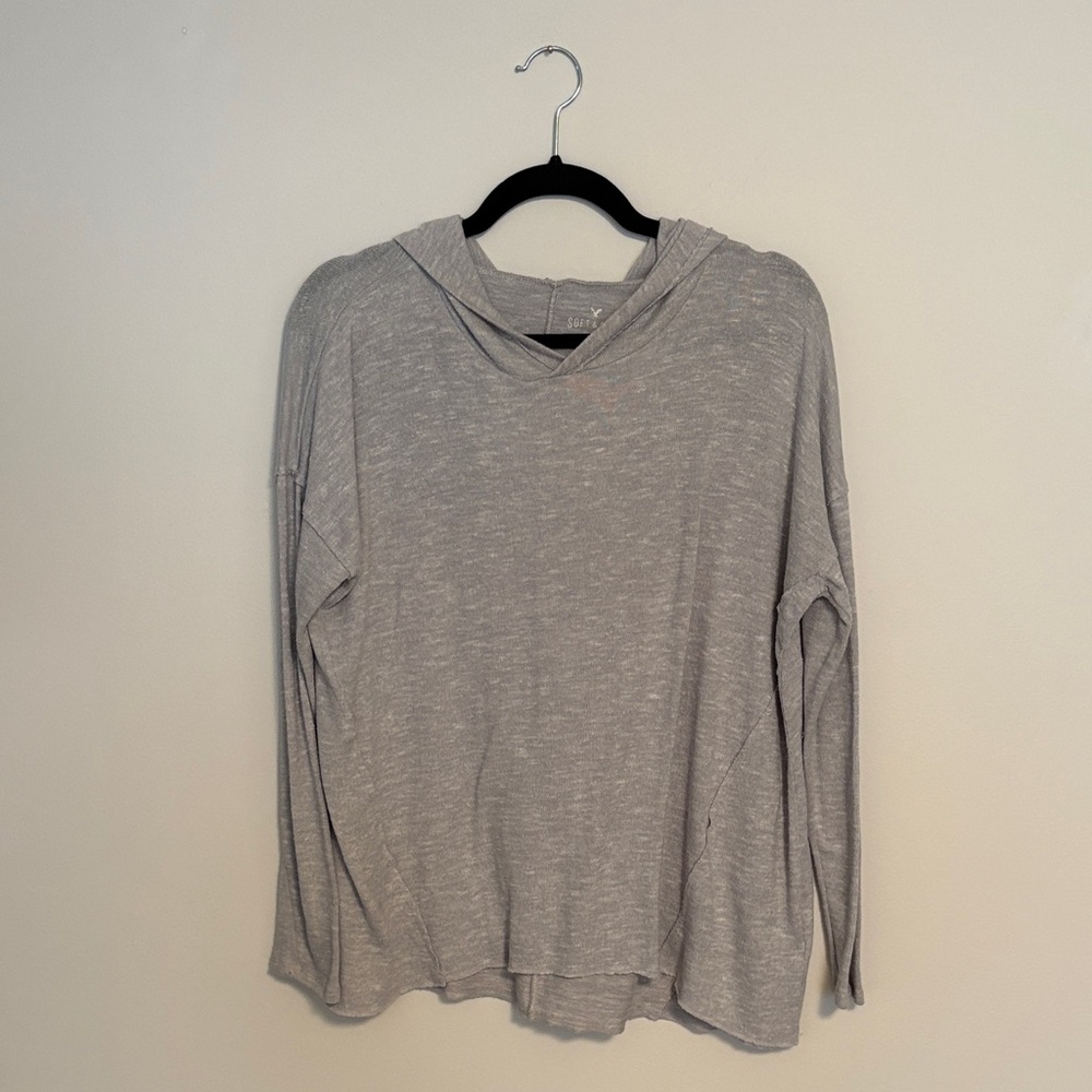 American Eagle Soft & Sexy Lightweight Gray Hooded Sweatshirt